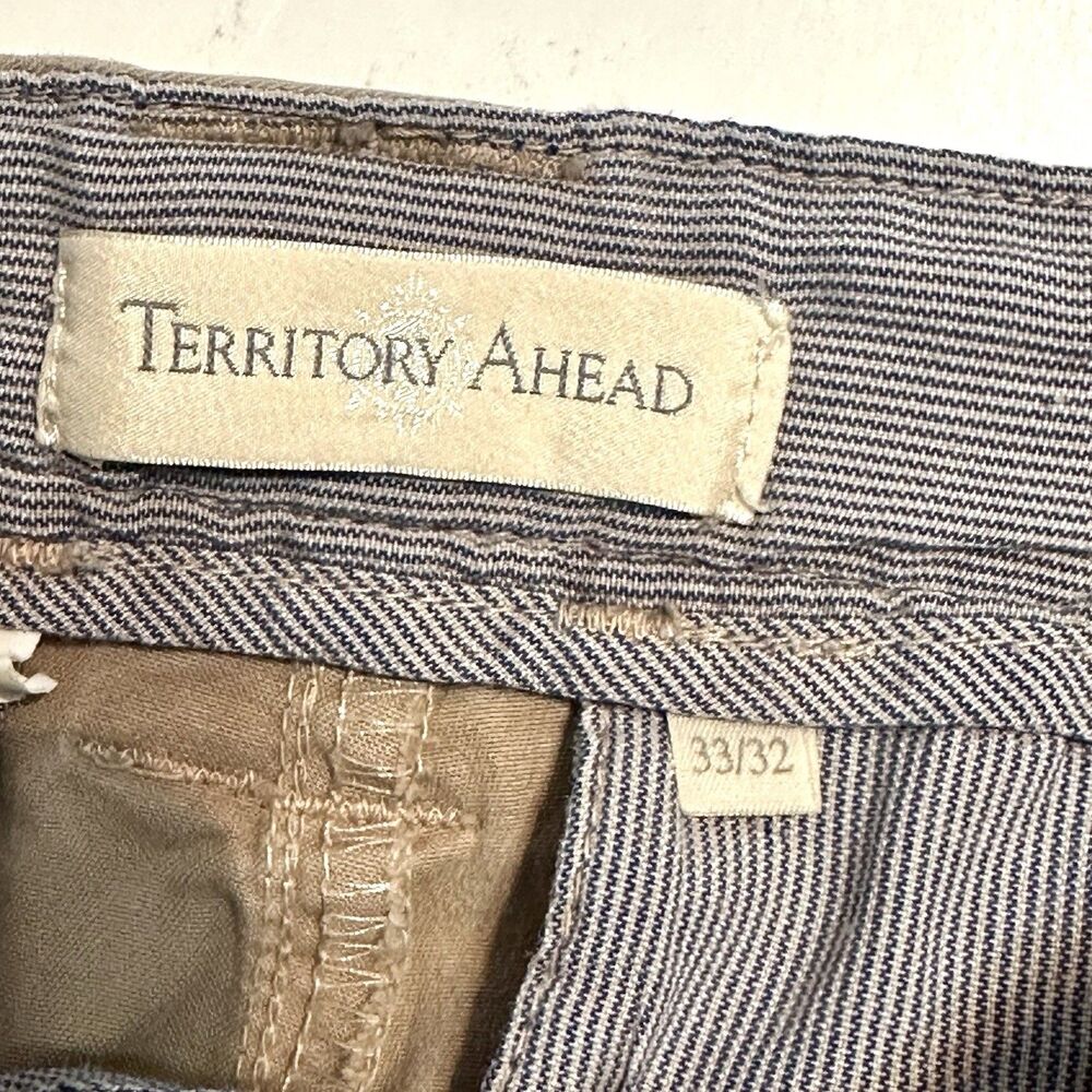 Territory Ahead Men 33/32 Beige Pleated Front Straight Leg Casual Chinos Pants - Picture 10 of 15